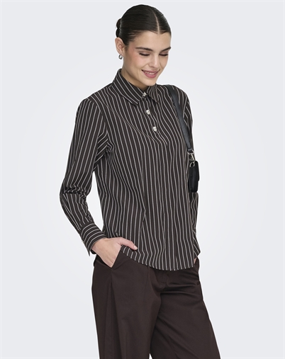 JDY - JDYSoho Loose Striped Skjorte - Chocolate Torte